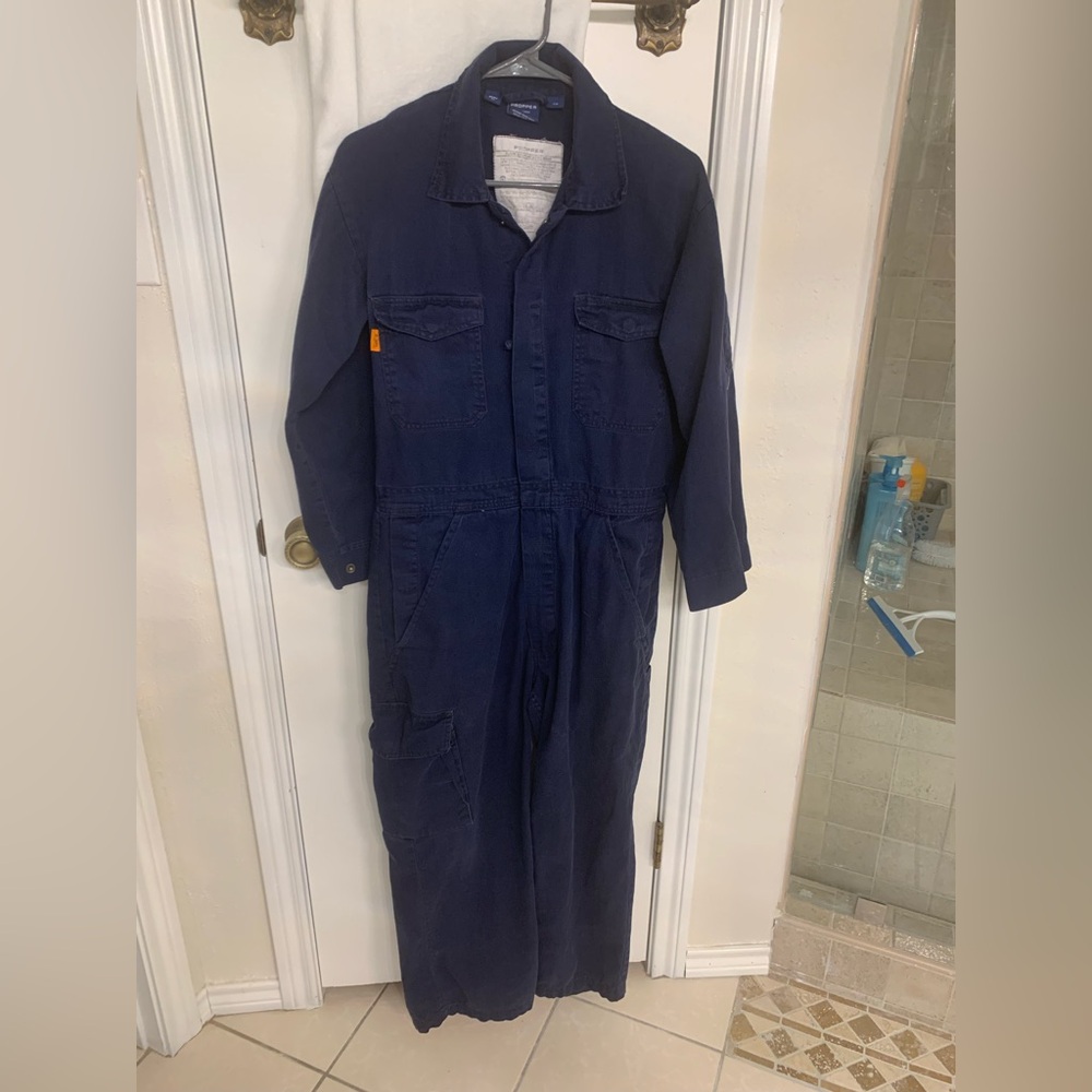 Propper FR Dark Blue Flame Resistant Coverall/Jumpsuit Excellent Shape Size SR